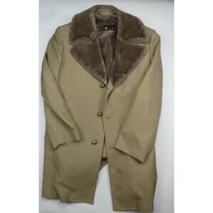 vintage Kuppenheimer Khaki Faux Fur Lined dress coat, 48L
